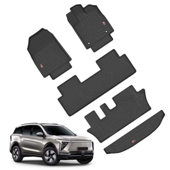 MAHINDRA Car Floor Mats set with custom fit design for all-weather protection in vehicles