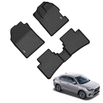 Durable Car Floor Mats for Amaze designed for 2024 onwards models with custom-fit contours