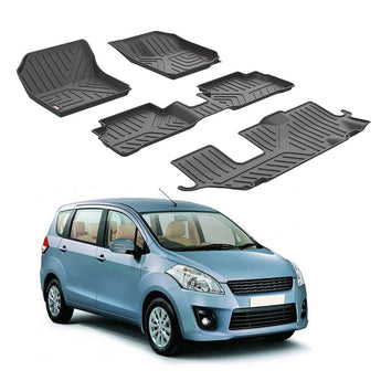 Car Floor Mats for Maruti Suzuki Ertiga set with durable rubber design for optimal interior protection