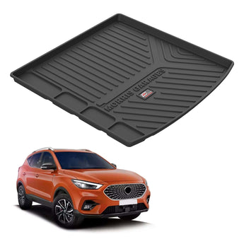 Car Trunk Mat for MG Astor in black, designed to protect your car's trunk from dirt and spills