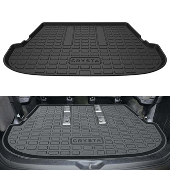 Car Trunk Mat for Toyota Innova Crysta designed for 2016 to 2020 models with a durable rubber surface