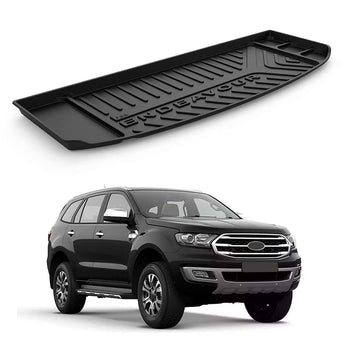 Durable Car Trunk Mat for Ford Endeavour, designed to protect the cargo area from spills and dirt