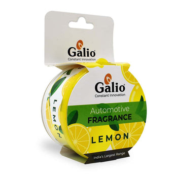 Galio Lemon Car Air Freshener in a circular packaging for a fresh automotive fragrance