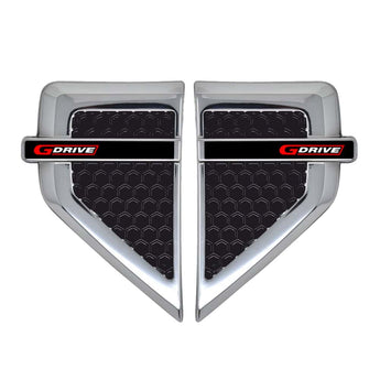 GFX Energetic Car Side Vent with Chrome Finish and Honeycomb Pattern for Enhanced Vehicle Style
