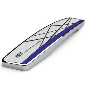GFX Saturn Car Door Edge Guard in silver with blue accents for vehicle protection