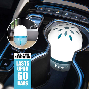 Universal Car Air Freshener with lasting scent for up to 60 days, designed for car and home use.