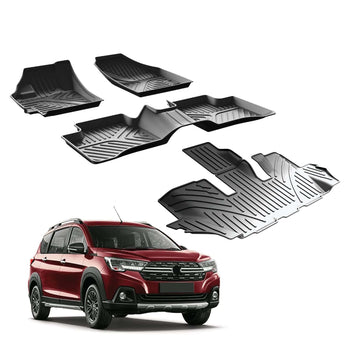 Car Floor Mats for Maruti Suzuki Xl6 in black, designed for maximum coverage and protection