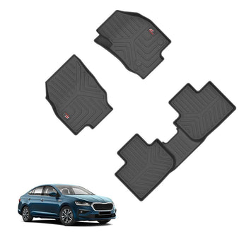 Black Car Floor Mats for Skoda Slavia designed for maximum protection and comfort in vehicles