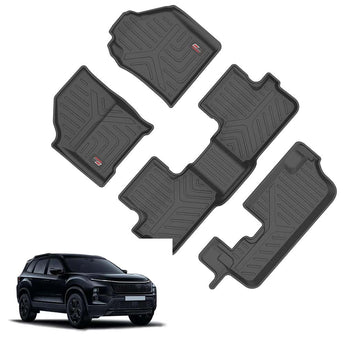 Car Floor Mats for Tata Motors Safari - Manual, durable rubber mats with anti-slip design for all-weather protection