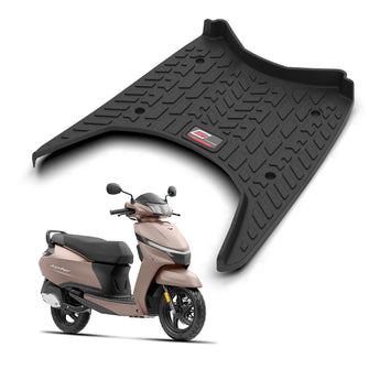 Black durable TVS Jupiter Mat designed for 2024 onwards TVS Jupiter scooter floor protection