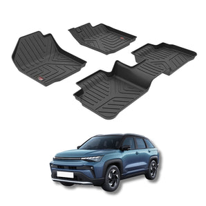 Durable Car Floor Mats for Maruti Suzuki Victoris in Black with Deep Tread Design