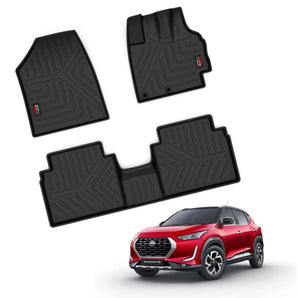 Car Floor Mats for Nissan Magnite in durable rubber material designed for easy cleaning and a perfect fit