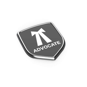 GFX Advocate Badge for Car & Bike featuring a sleek design and bold lettering