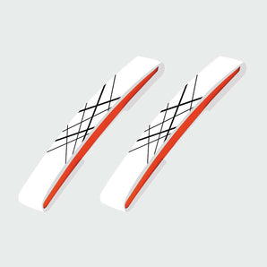 GFX Earth Car Door Edge Guard in White with Stylish Black and Orange Designs for Enhanced Protection