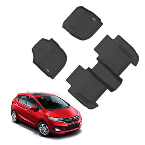 Car Floor Mats for Honda Wr-V in Black Rubber for Ultimate Protection and Style