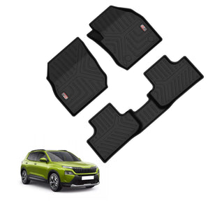 Durable Car Floor Mats for Skoda Kylaq in Black for All-Weather Protection