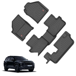 Car Floor Mats for Tata Motors Safari - Manual, durable rubber mats with anti-slip design for all-weather protection