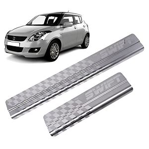 Galio Car Footsteps Sill Guard Stainless Steel Scuff Plate Compatible for Maruti Suzuki Swift 2005 To 2010