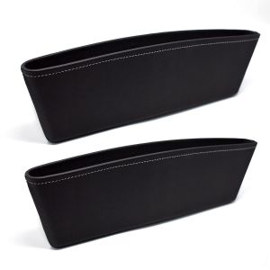 GFX Car Seat Side Pocket Catcher Gap Filler Internal Storage Organizer Universal Set of 2 Pc (Black)
