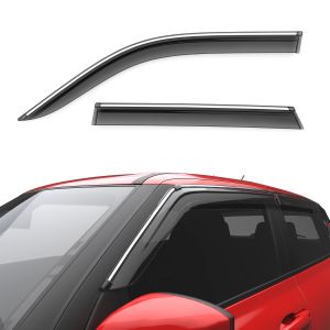 GFX Car Door Visor Window Deflector For Maruti Suzuki Swift Dzire 2017 Onward With Silver Line Chrome