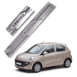 Galio Car Footsteps Sill Guard Stainless Steel Scuff Plate For Hyundai Santro 2018 Onward