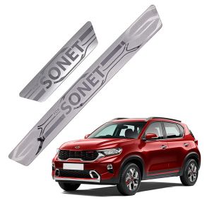 Galio Car Footsteps Sill Guard Stainless Steel Scuff Plate For KIA Sonet 2020 Onward