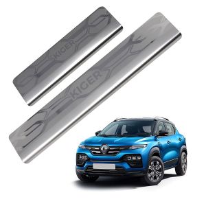Galio Car Footsteps Sill Guard Stainless Steel Scuff Plate Compatible for Renault Kiger 2021
