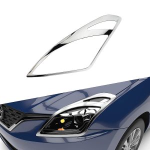 GFX Chrome Head Lamp/Light Garnish Cover Compatible For Maruti Suzuki Baleno 2015 Onward
