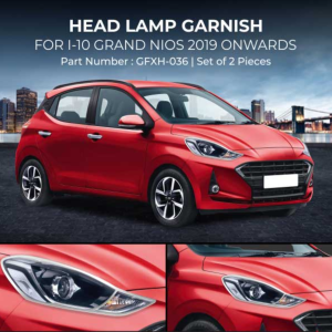 GFX Chrome Head Lamp/Light Garnish Cover Compatible For Hyundai i10 Grand Nios 2019 Onward