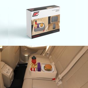 GFX Portable Snack Bar| Car Back Seat Food Tray (Beige)