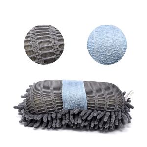 GFX Microfiber Cleaning Sponge Duster for Car Bike Home and Office Grey Pack of 1